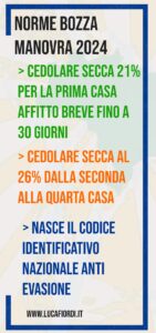 cedolare secca 2024 e codice identificativo nazionale